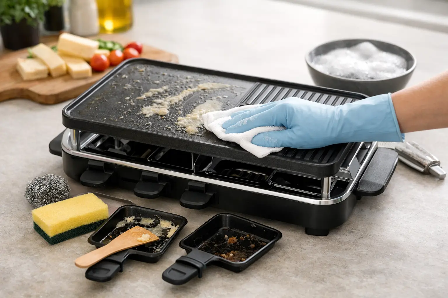 Raclette-Grill reinigen: 9 praktische Tipps