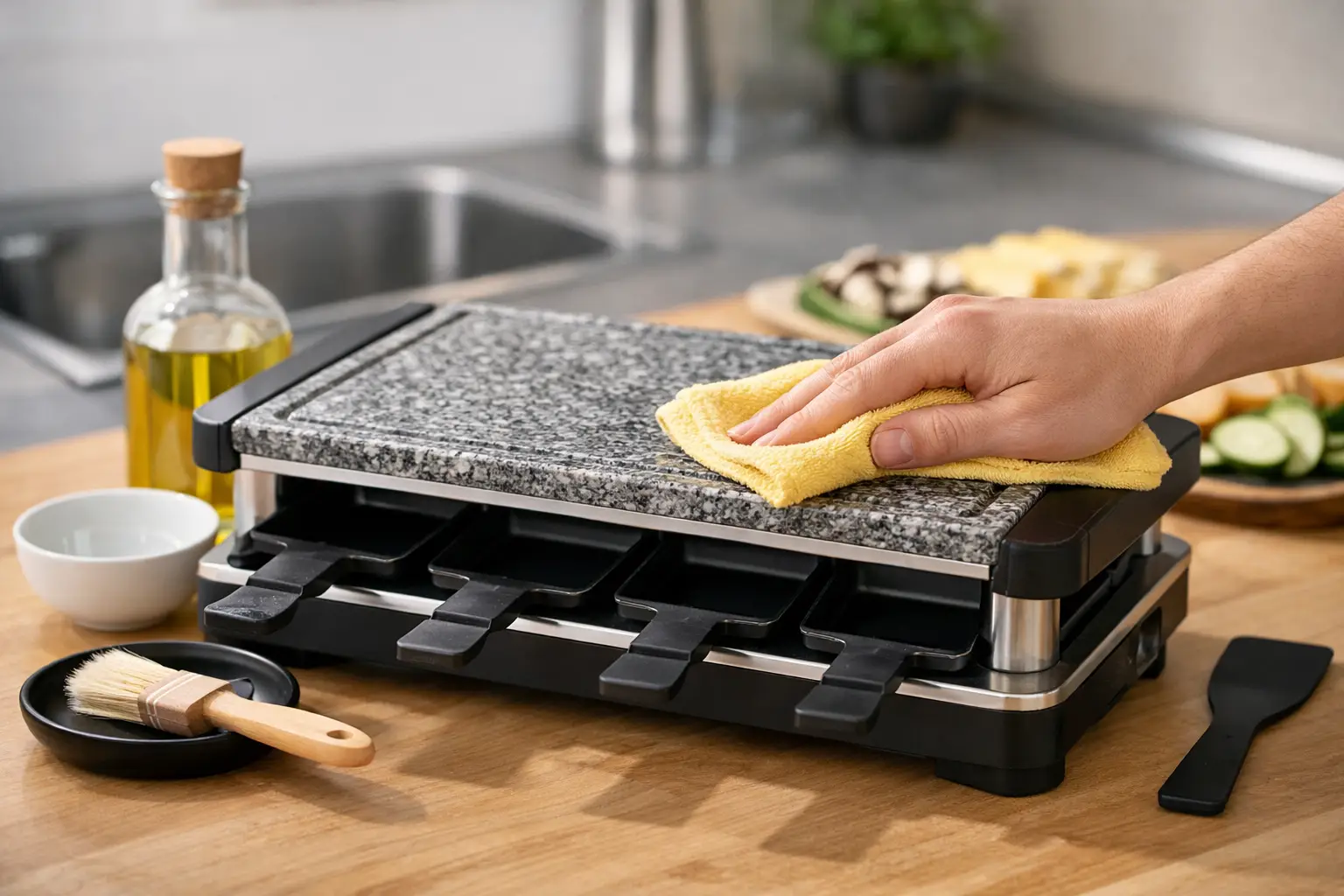 Raclette-Grill vor erstem Gebrauch vorbereiten