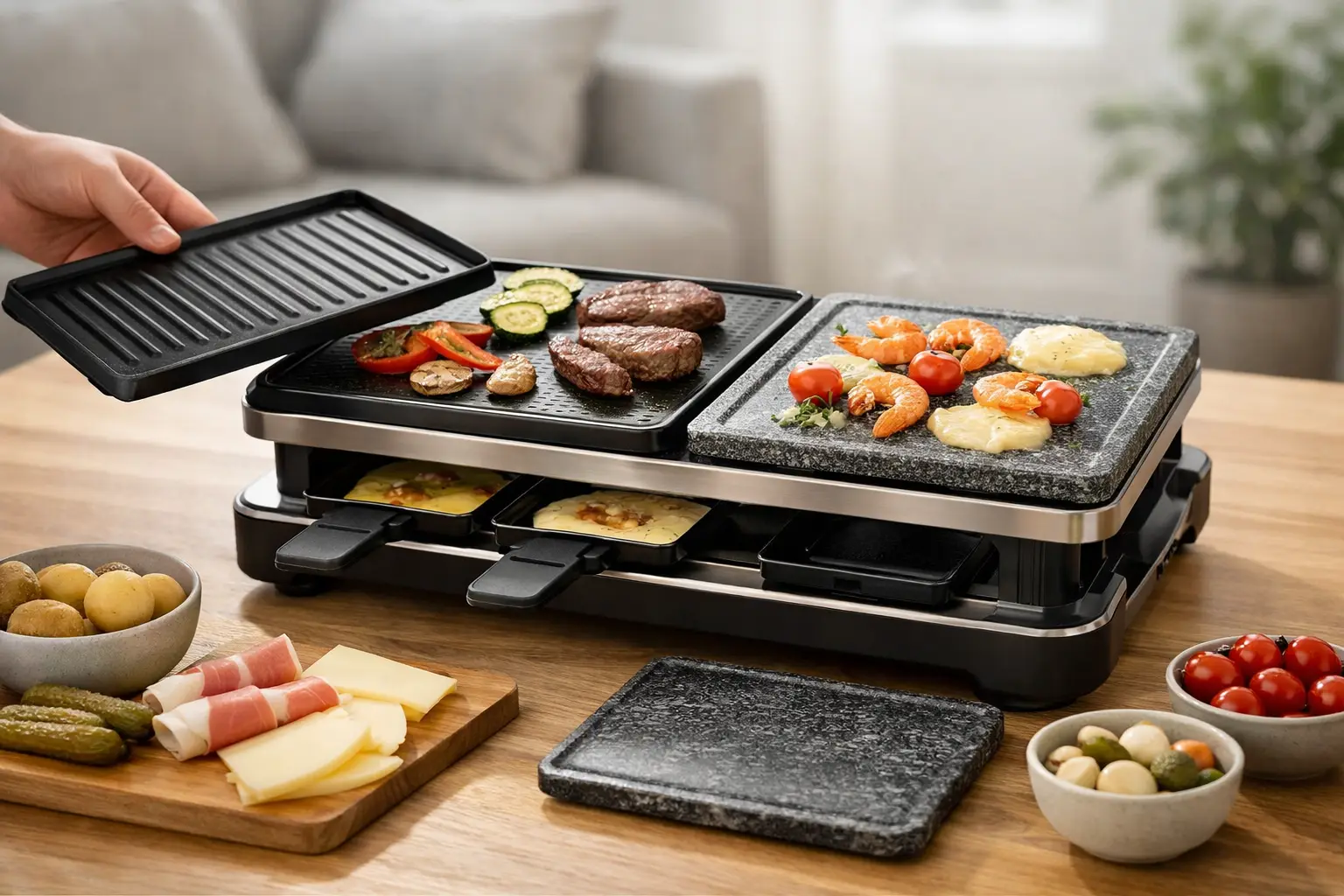 Raclette mit abnehmbaren Platten im Check