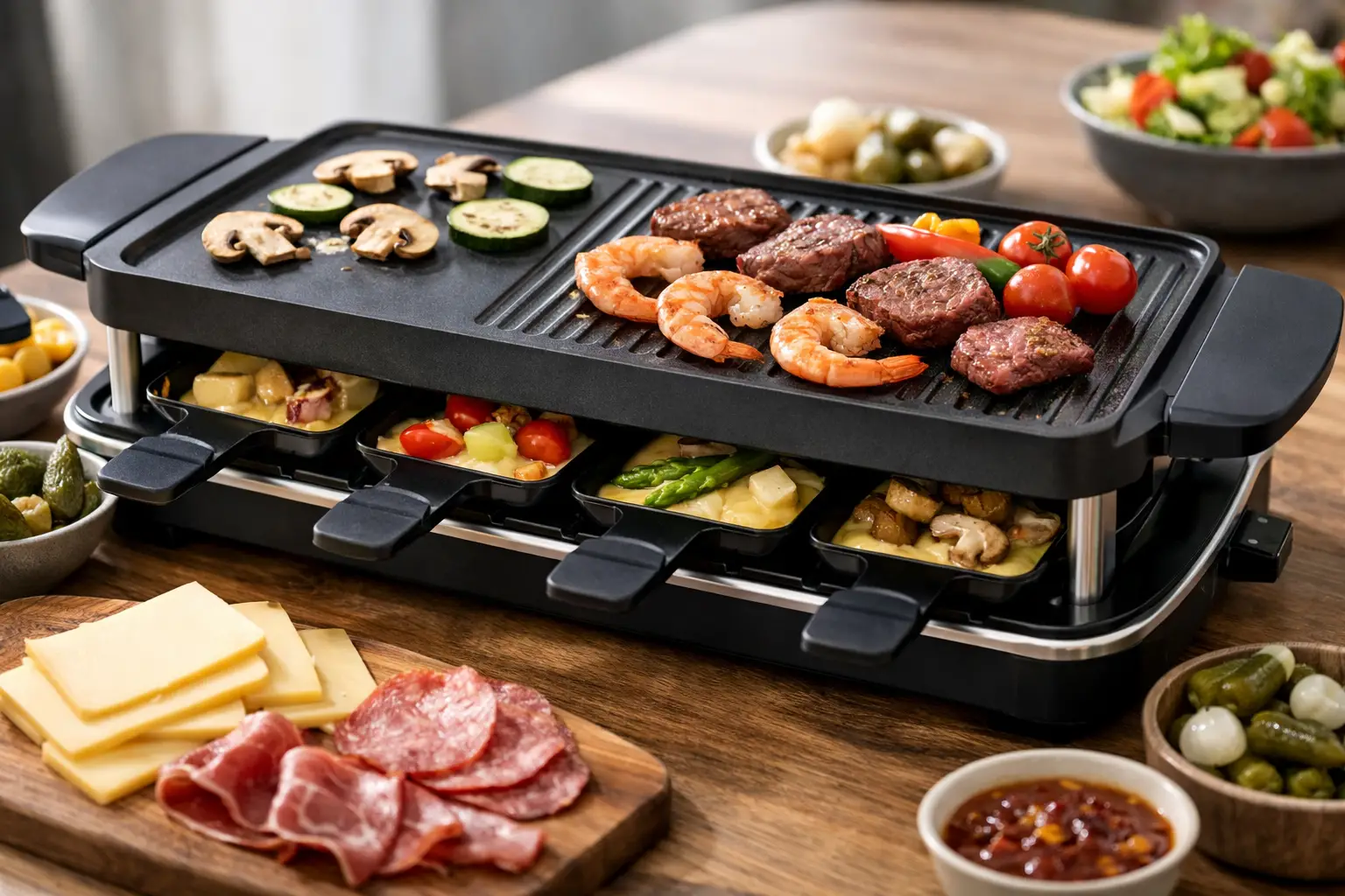 Raclette mit Grillplatte und Pfännchen kaufen