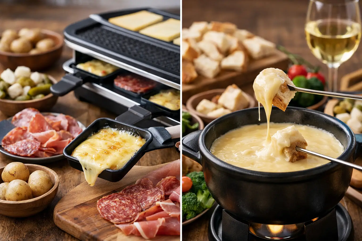 Raclette oder Fondue - der Unterschied