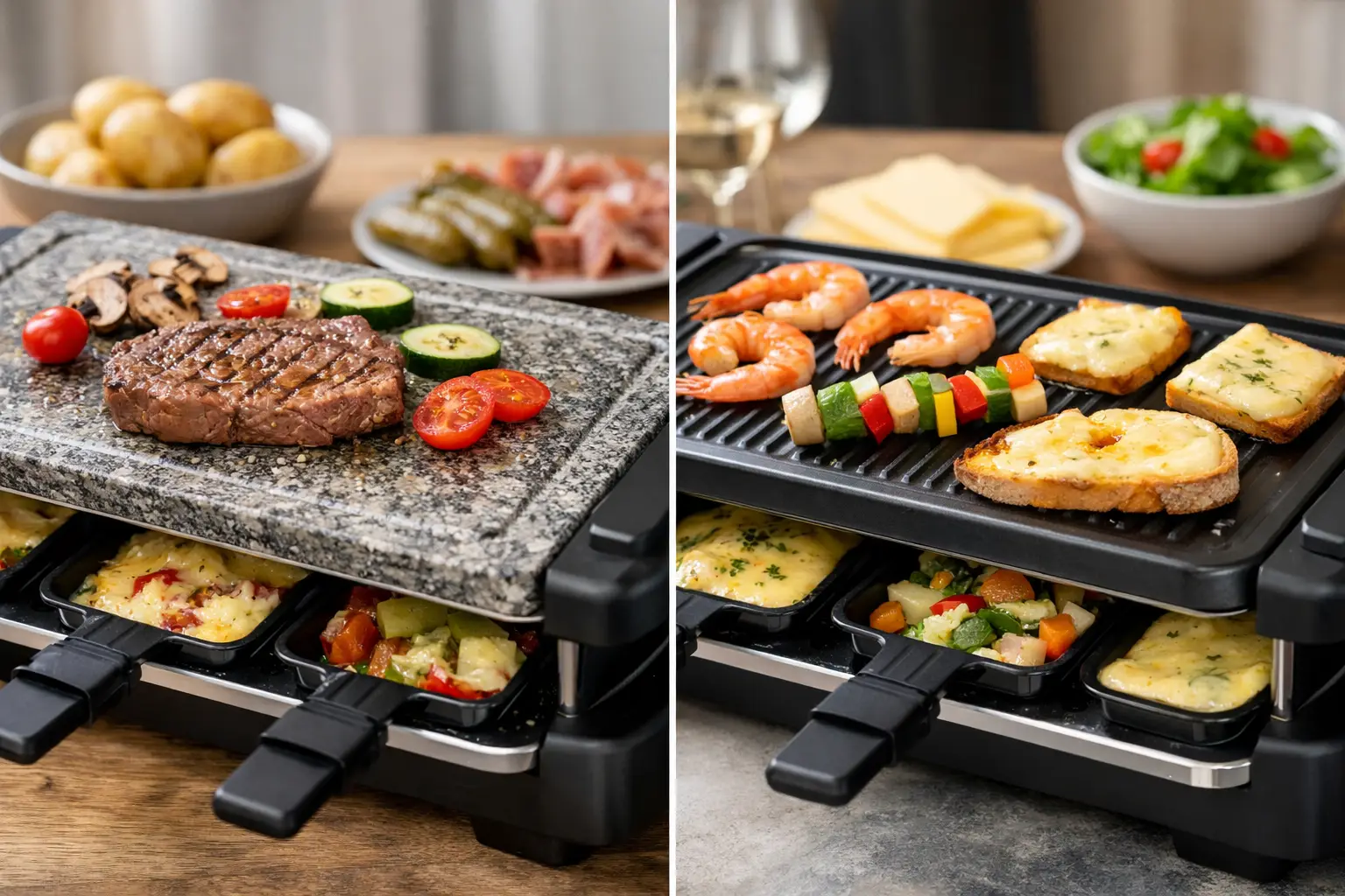 Steinplatte oder Antihaft-Raclette?