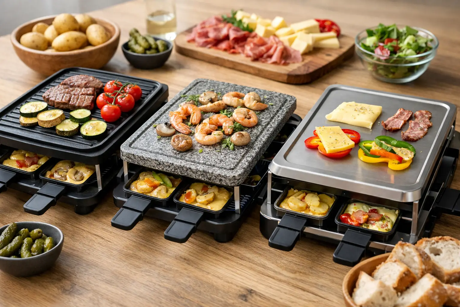 Welches Material bei Raclette-Grillplatte?